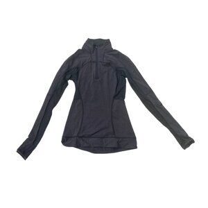 lululemon athletica black stripped zip up lightweight jacket size 2